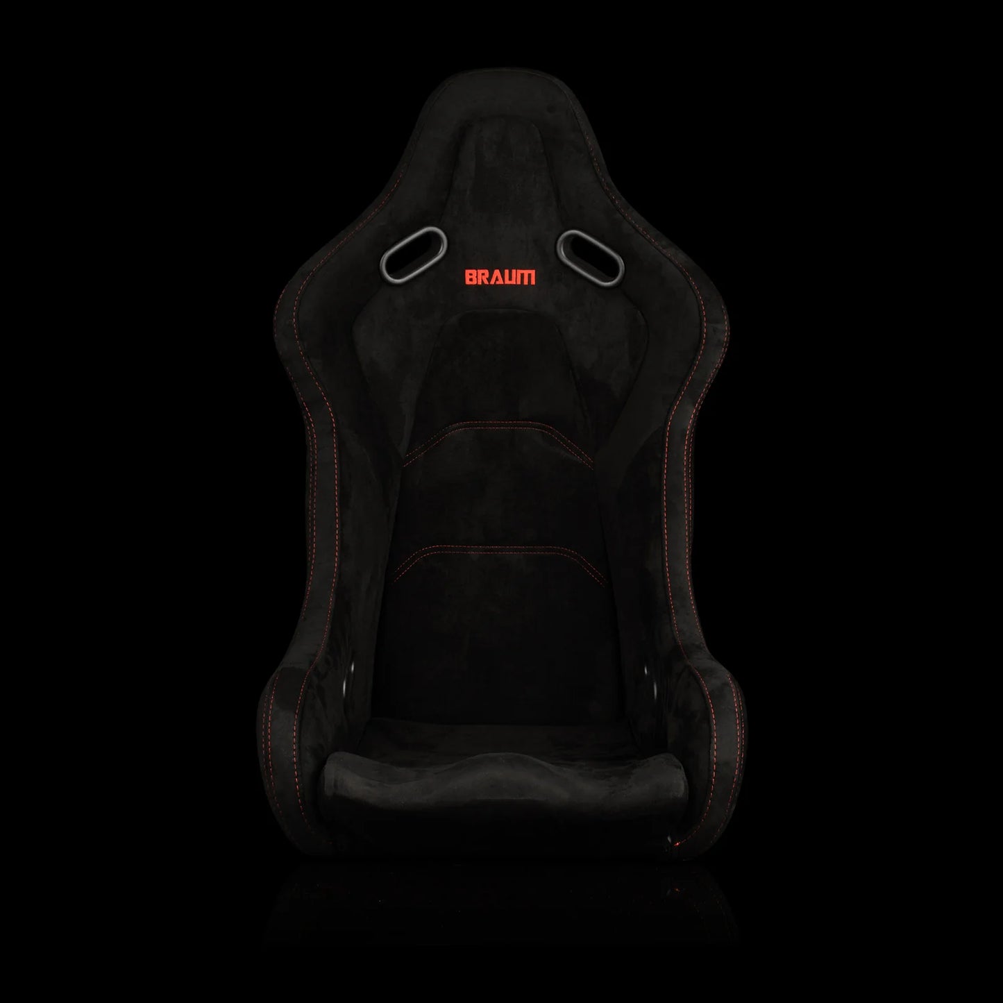 BRAUM FALCON-S Series Fixed Back Bucket Composite Seat (Black Alcantara | Red Stitching | Red Glitter Composite) - Priced Per Seat