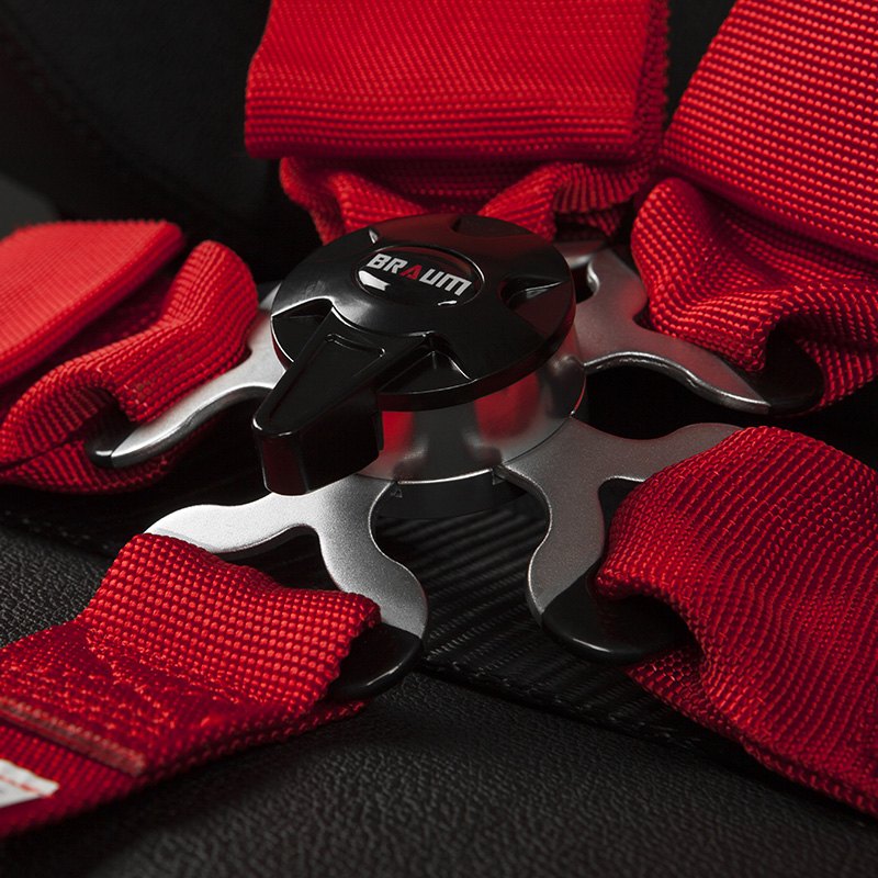 BRAUM Racing Harnesses 5PT - SFI 16.1 Certified Racing Harness 3" Strap Red – Priced Per Harness