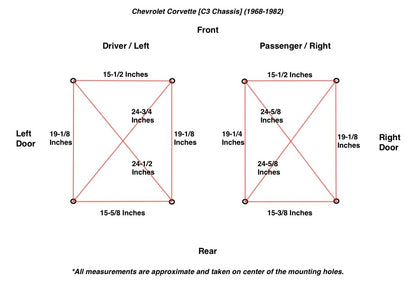 PLANTED SEAT BRACKET- CHEVROLET CORVETTE [C3 CHASSIS] (1968-1982) - RIGHT *MAY NOT FIT ALL C3 CHASSIS, SEE ONLINE DIAGRAM